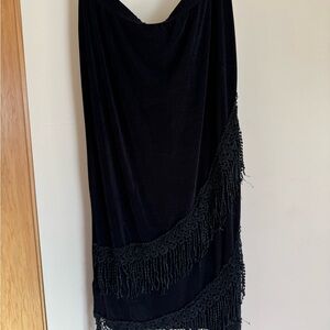Elegant Black Fringe Dress